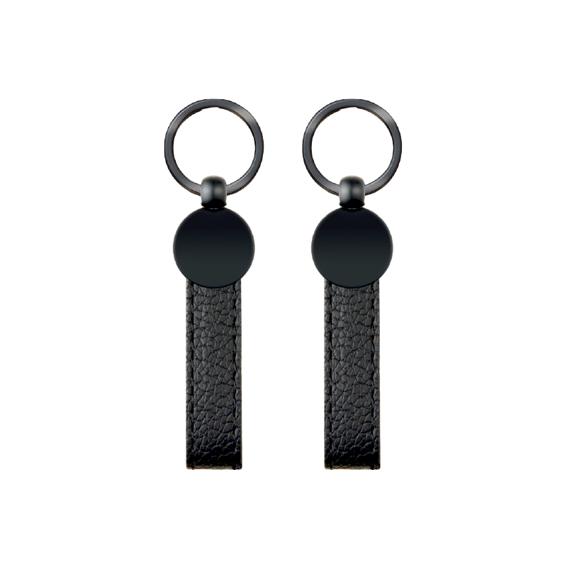 Metal Suni Deri Anahtarlık  Çift Taraflı